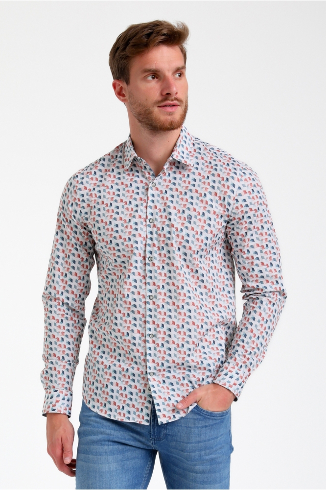 POPLIN STRETCH OVERHEMD 335539 102 ecru